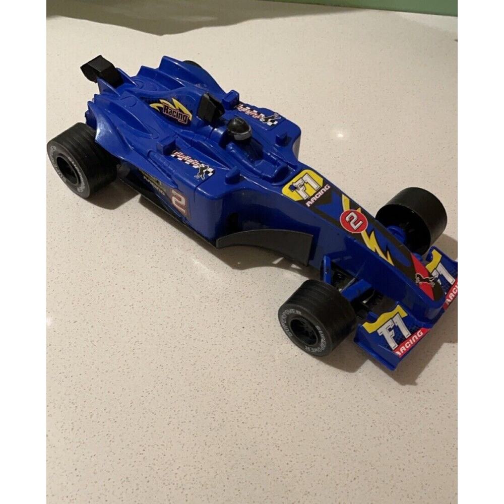 Formula 1 Blue Race Car #2 Pull Back Friction Sounds 11"